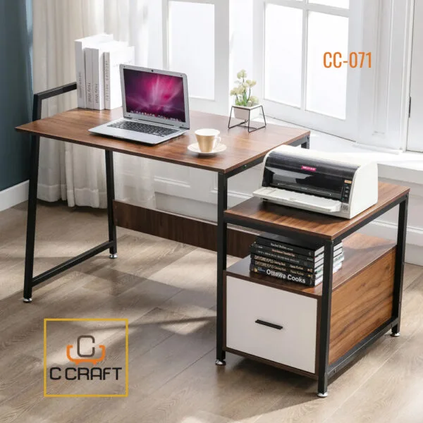 Executive Computer Desk with Storage Shelves & Drawer | CC-071