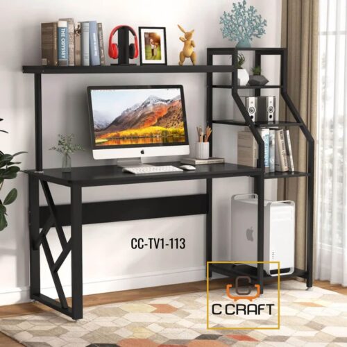 Modern study table with Shelves | CC-TV1-113