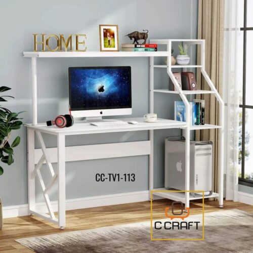 Modern study table with Shelves | CC-TV1-113