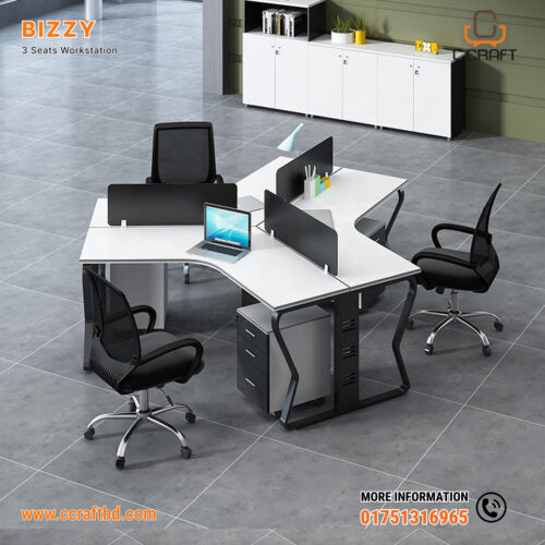 Bizzy 3-Seat Workstation (4)