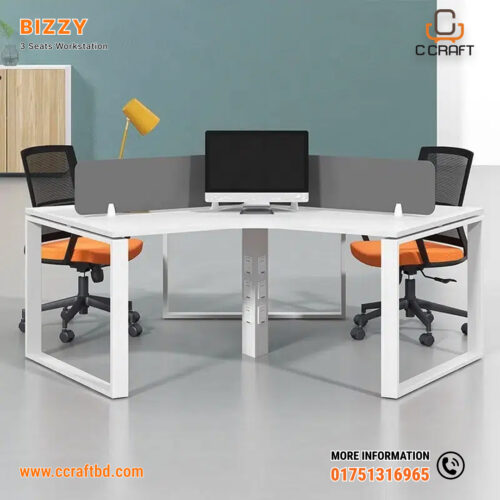 Bizzy 3-Seat Workstation
